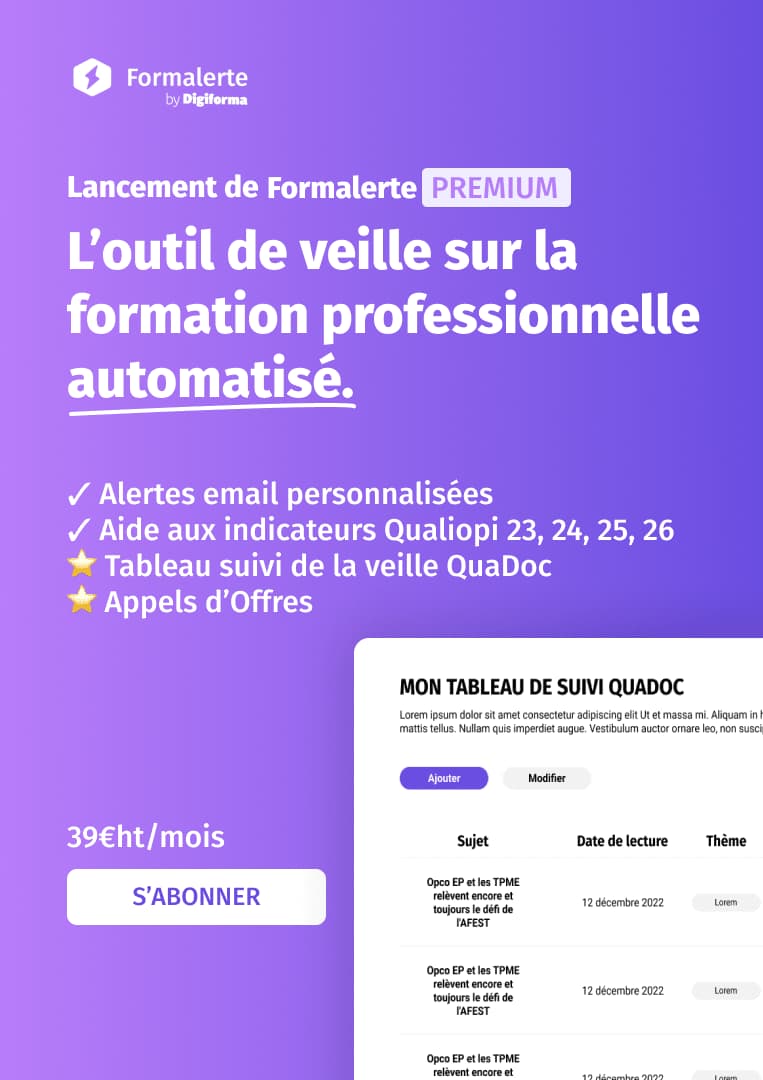 Formalerte outil de veille automatisée pour la formation professionnelle