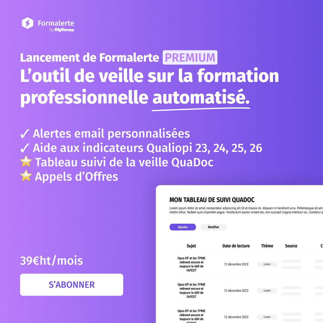 Formalerte : outil automatisé de veille pour la formation professionnelle