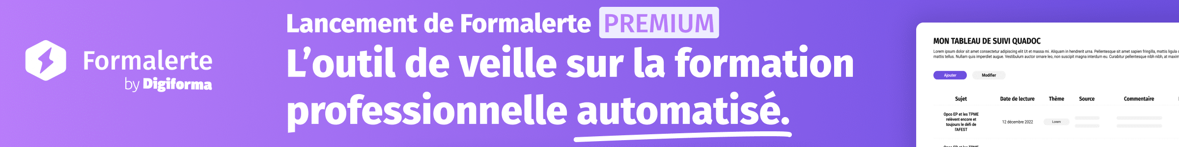 Formalerte outil de veille automatisée pour la formation professionnelle
