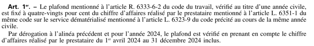 Extrait de l'arrêté du 3 janvier 2024