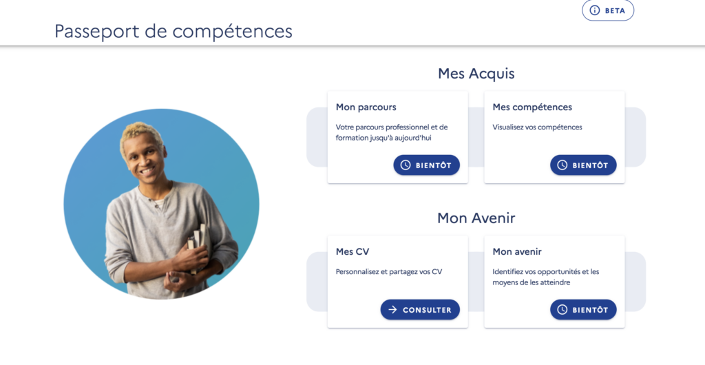 Aperçu de l'espace Passeport de Compétences